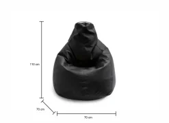 Pouf ergonomico sacco nero peòòe 70x70x110h cm - Asino