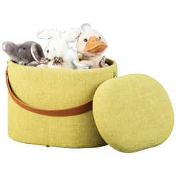 Pouf Giallo Materiale Struttura in Tessuto 42x36x30h cm, - Marmi