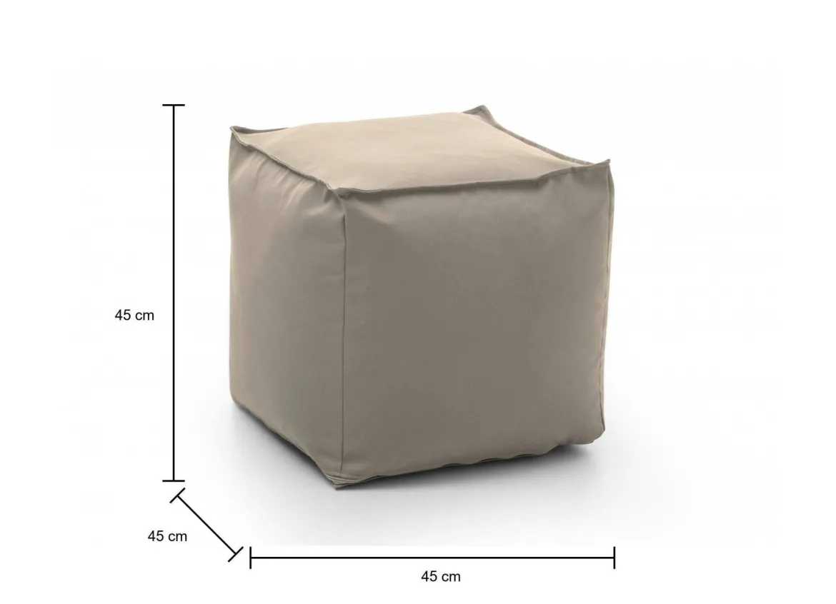 Pouf imbottito beige 45x45x45h cm - Aron