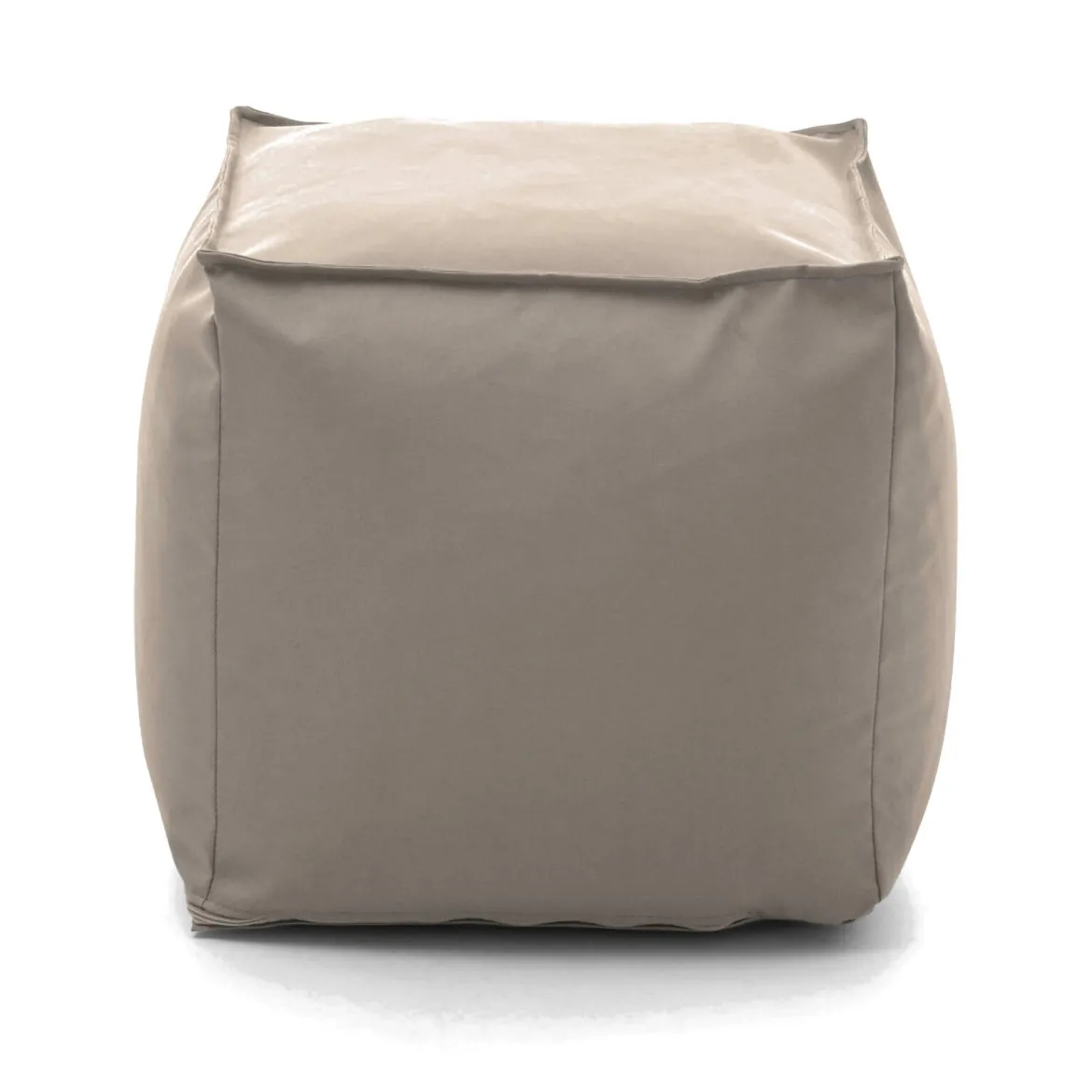 Pouf imbottito beige 45x45x45h cm - Aron