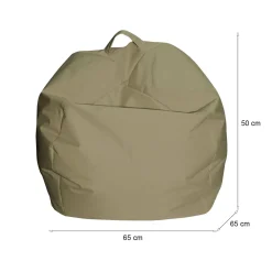 Pouf imbottito beige 65x65x50h cm - Ascia
