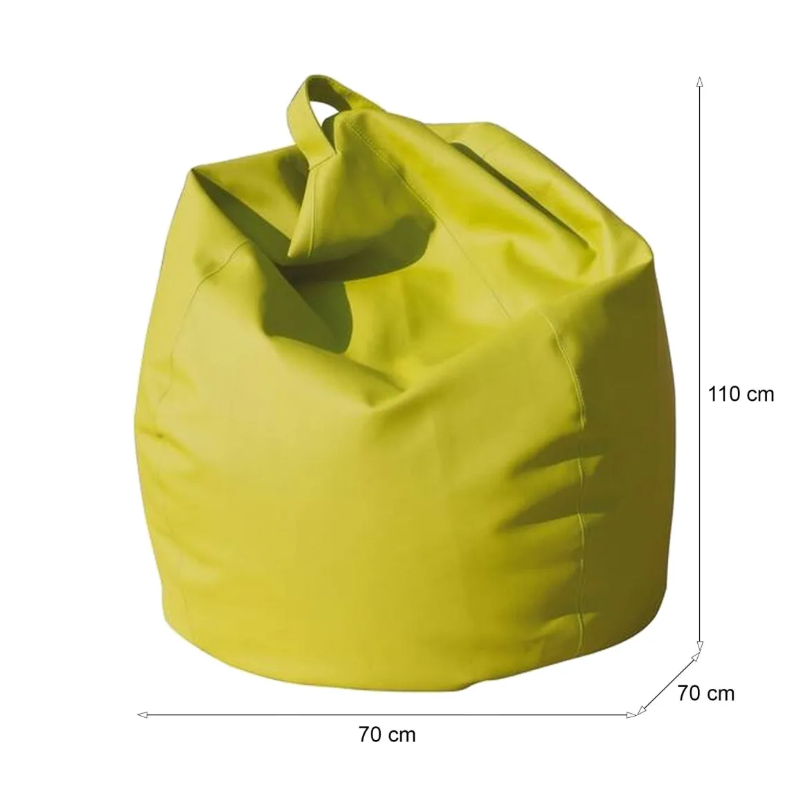 Pouf imbottito giallo 70x70x110h cm - Azelia