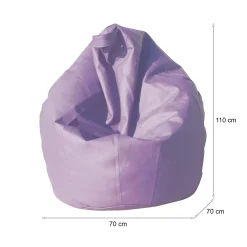 Pouf imbottito lilla 70x70x110h cm - Azelia