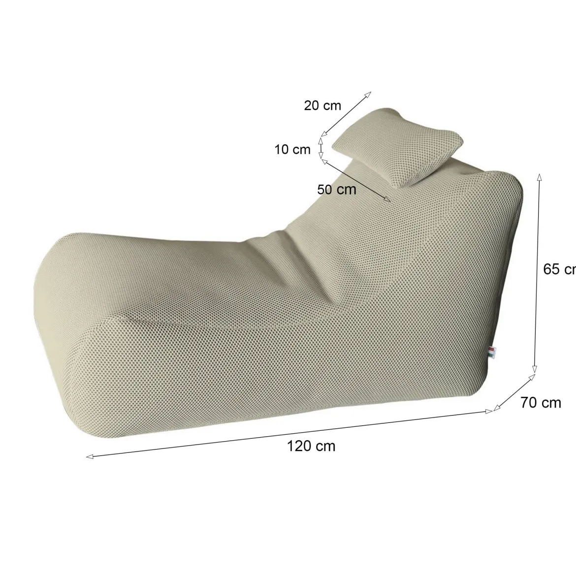 Pouf irregolare beige 70x120x65h cm - ??hck