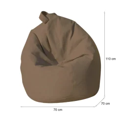Pouf moderno beige 70x70x110h cm - Azelia