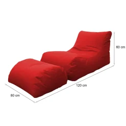 Pouf moderno rosso 120x80x60h cm - Alton