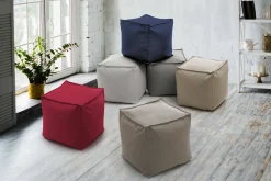 Pouf quadrato bianco 45x45x45h cm - Aron