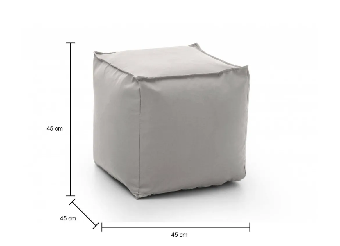 Pouf quadrato bianco 45x45x45h cm - Aron