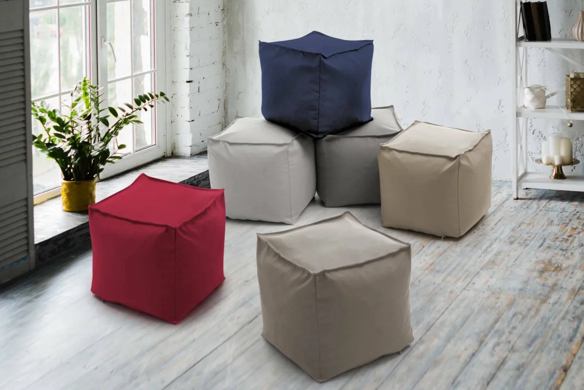 Pouf quadrato grigio 45x45x45h cm - Aron