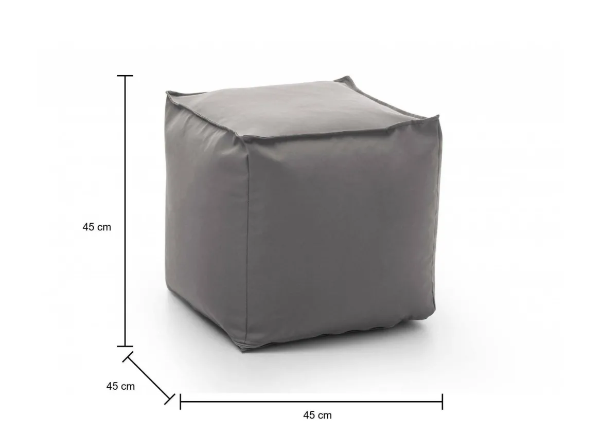 Pouf quadrato grigio 45x45x45h cm - Aron
