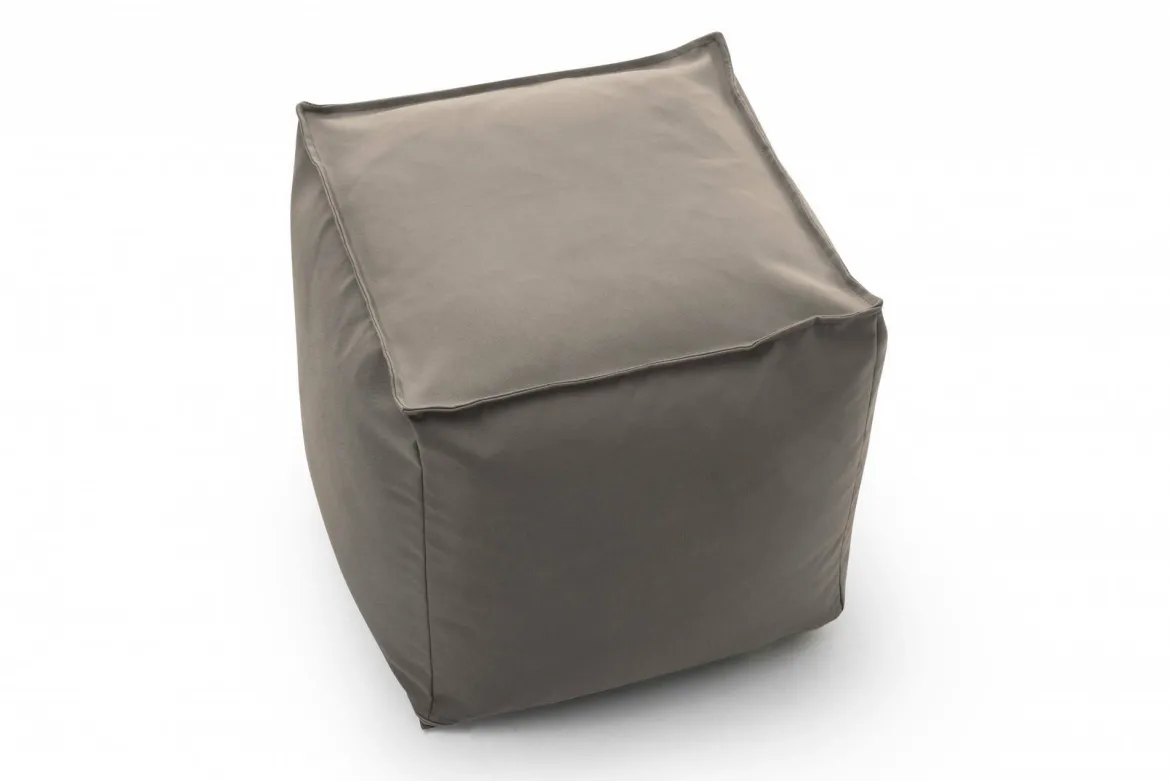 Pouf quadrato tortora 45x45x45h cm - Aron
