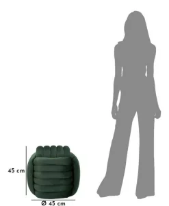 Pouf quadrato verde 45x45x45h cm - Bozzente
