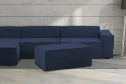 Pouf rettangolare blu 100x70x43h cm - Assisi