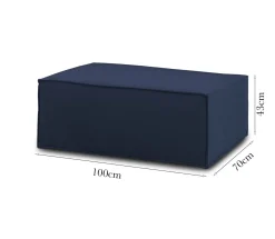 Pouf rettangolare blu 100x70x43h cm - Assisi