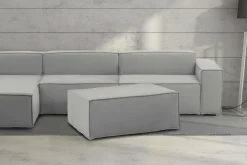 Pouf rettangolare grigio 100x70x43h cm - Assisi