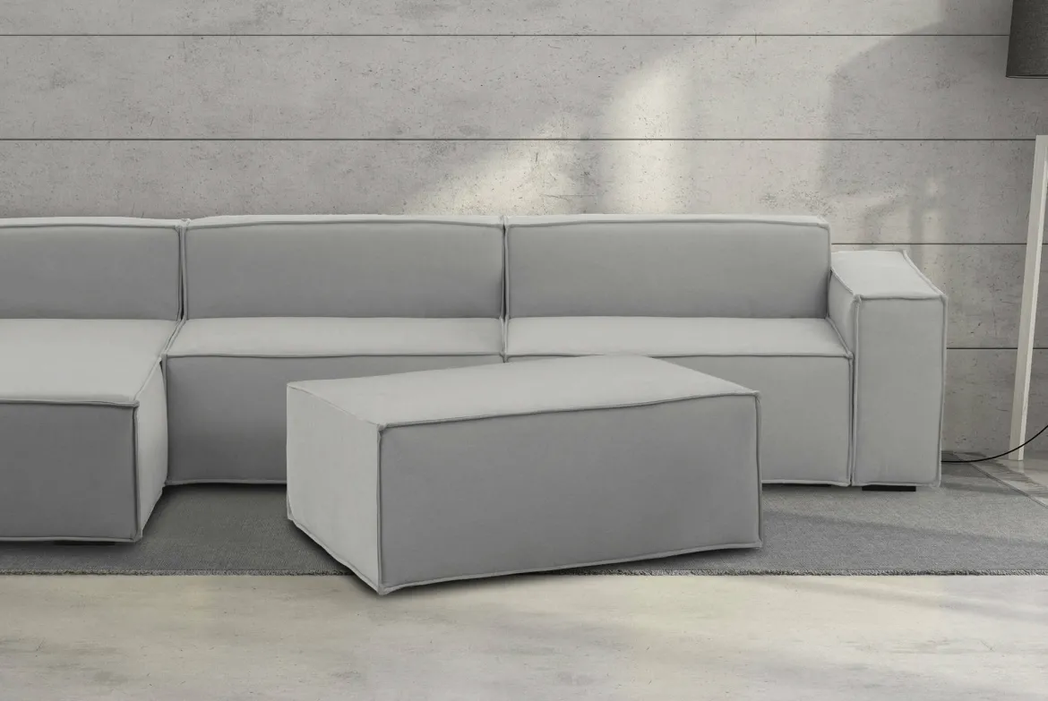 Pouf rettangolare grigio 100x70x43h cm - Assisi