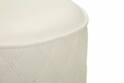 Pouf rotondo bianco e oro 36x36x39h cm - Erro