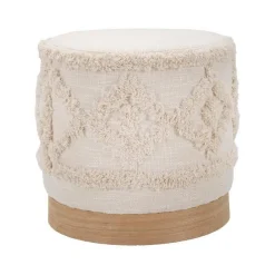 Pouf rotondo bianco 40x40x40h cm - Khaled