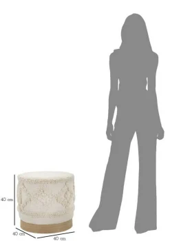 Pouf rotondo bianco 40x40x40h cm - Khaled