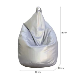 Pouf sacco argento 80x80x120h cm - Azelia