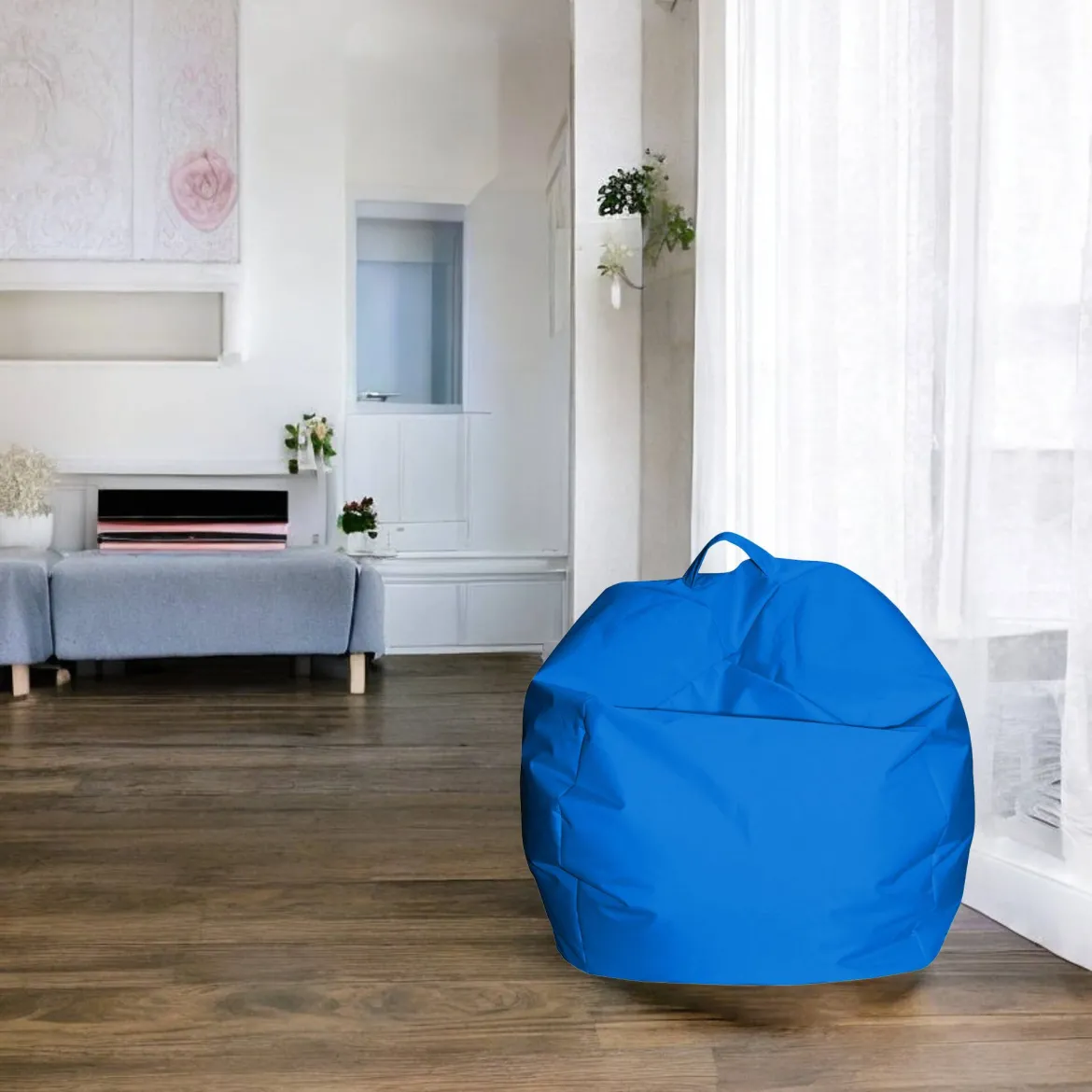 Pouf sacco blu 65x65x50h cm - Ascia