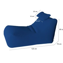 Pouf sacco blu 70x120x65h cm - ??hck