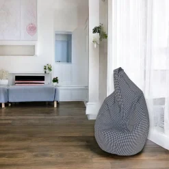 Pouf sacco nero e bianco 80x80x120h cm - Maristella