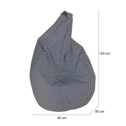 Pouf sacco nero e bianco 80x80x120h cm - Maristella