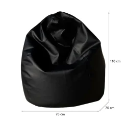 Pouf sacco nero ecopelle 70x70x110h cm - Alez