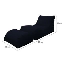 Pouf sacco nero 120x80x60h cm - Alton