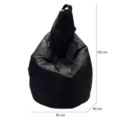 Pouf sacco nero 80x80x120h cm - Angillina