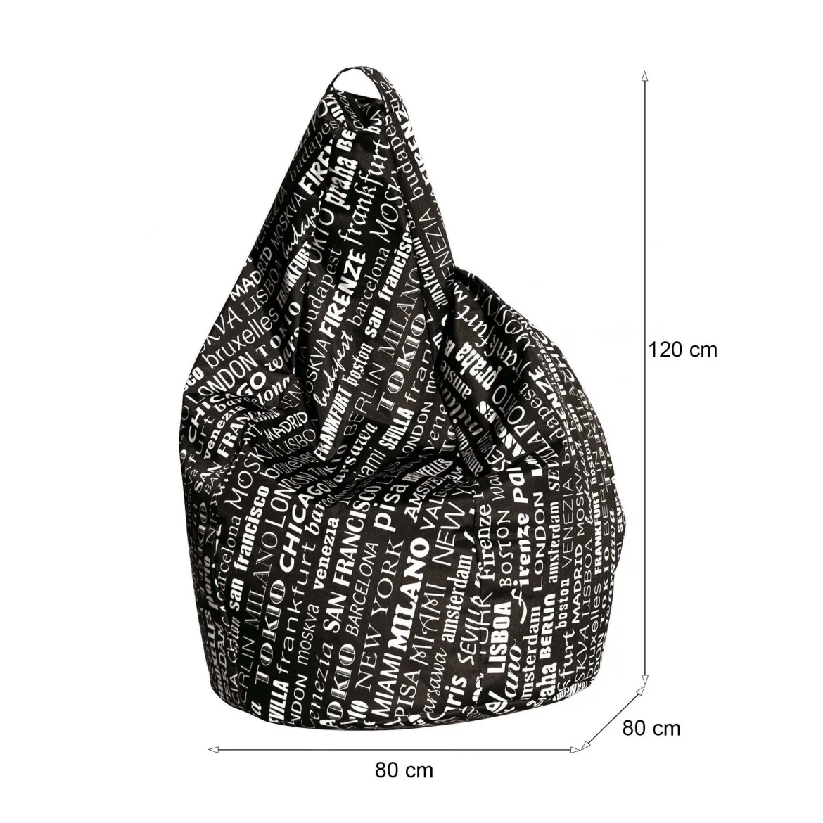 Pouf sacco pop 80x80x120h cm - Marisa