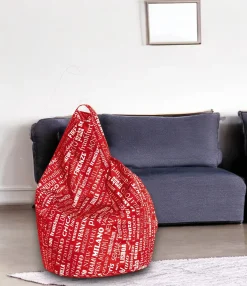 Pouf sacco rosso e bianco 80x80x120h cm - Marisa