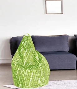 Pouf sacco verde e bianco 80x80x120h cm - Marisa