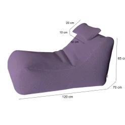 Pouf sacco viola 70x120x65h cm - ??hck