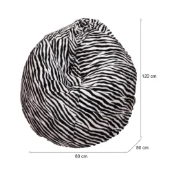 Pouf sacco zebra 80x80x120h cm - Lorenza