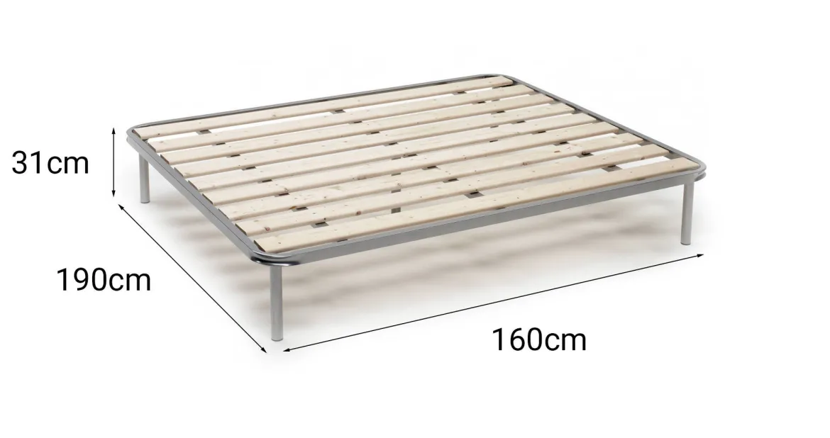 Rete letto matrimoniale Aleck, 100% Made in Italy, Cm 160x190h 31