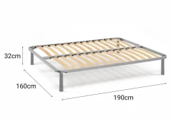 Rete letto matrimoniale Al, 100% Made in Italy, Cm 160x190h 31