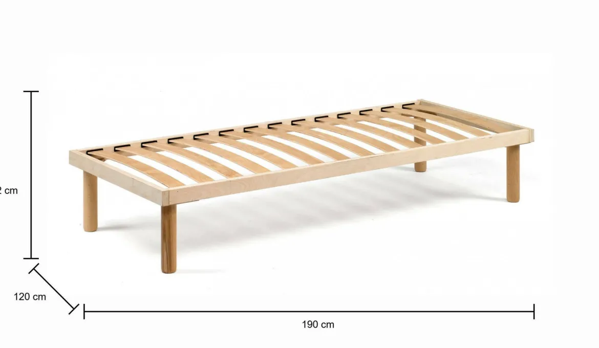 Rete letto piazza e mezza Albero, 100% Made in Italy, Cm 120x190h31