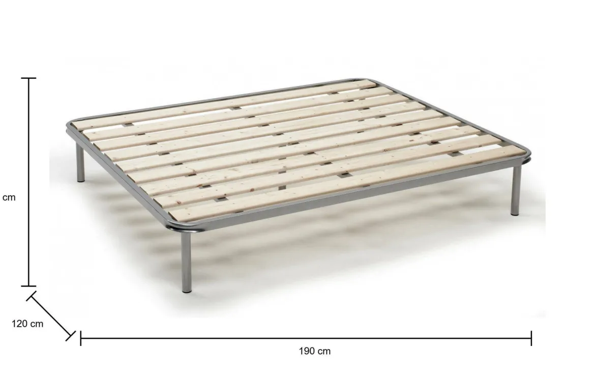 Rete letto piazza e mezza Dabaun, 100% Made in Italy, Cm 120x190h31