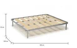 Rete letto piazza e mezza Dgregor, 100% Made in Italy, Cm 120x190h 31