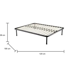 Rete letto piazza e mezza Krovanh, 100% Made in Italy, 120x190h30 cm