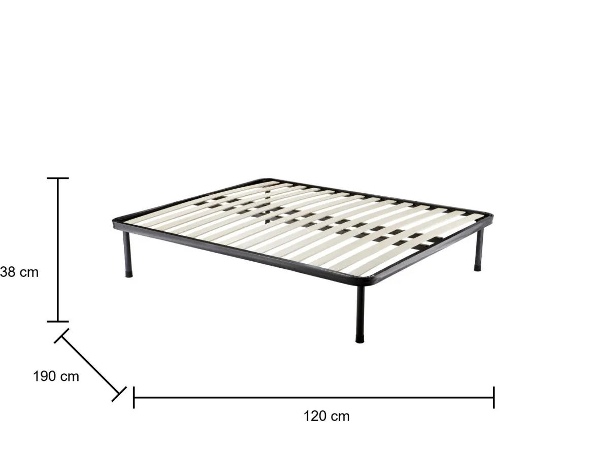 Rete letto piazza e mezza Krovanh, 100% Made in Italy, 120x190h30 cm