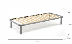 Rete letto singolo Dgori, 100% Made in Italy, Cm 90x180h 34