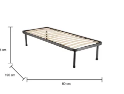 Rete letto singolo Ischia, 100% Made in Italy, 80x190h30 cm