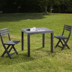 Salotto da esterno economico 2 sedie 1 tavolo antracite - Altar