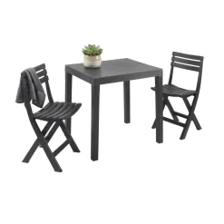 Salotto da esterno economico 2 sedie 1 tavolo antracite - Altar