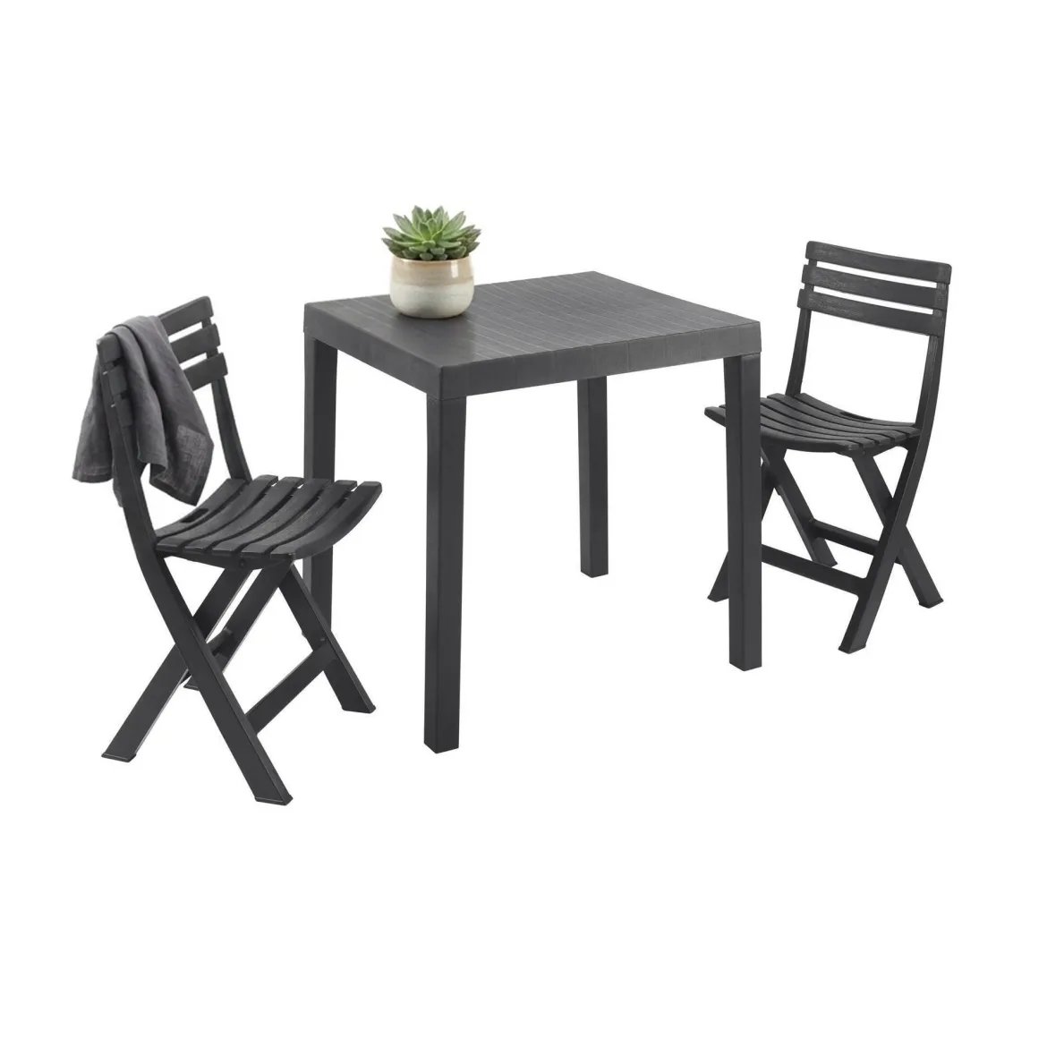 Salotto da esterno economico 2 sedie 1 tavolo antracite - Altar