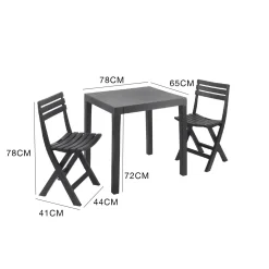 Salotto da esterno economico 2 sedie 1 tavolo antracite - Altar