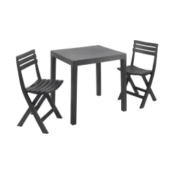 Salotto da esterno economico 2 sedie 1 tavolo antracite - Altar